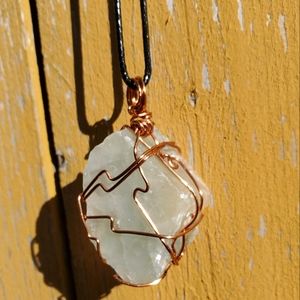🌟2 for $20 - Genuine Green Aventurine Wire-wrapped Crystal Necklace
